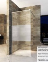 Paroi de douche fixe ALONI - Bande centrale demi mat