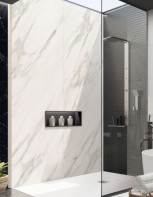 Paroi de douche fixe CWR Clair  + Profil noir mat