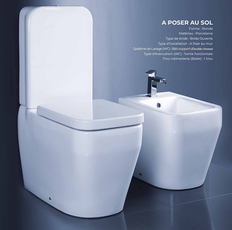 ALISEO Cuvette Monobloc Sur Pied - Blanc