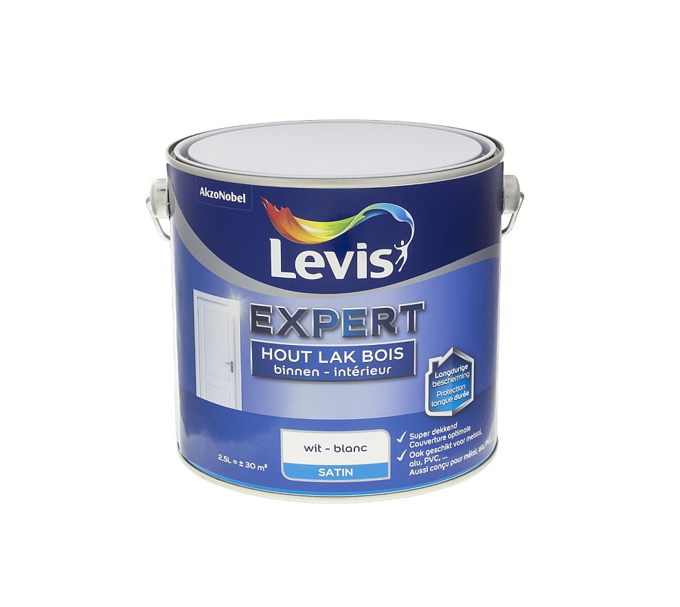 Laque intérieur Levis Expert blanc satiné 2,5 L